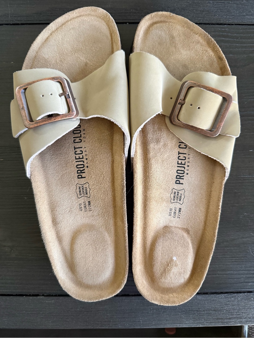 Project Clublaid Beige Single-Buckle Comfort Slide Sandals